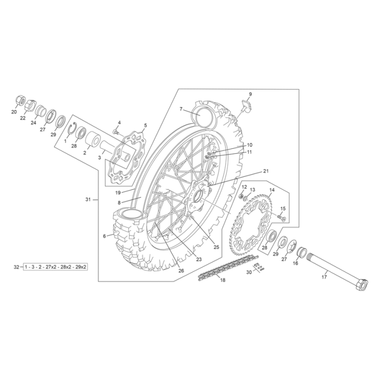 ROUE ARRIÈRE SHERCO 250 SE-F FACTORY 2025